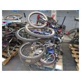 A PALLET WITH BICYCLES
