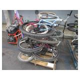 A PALLET WITH BICYCLES