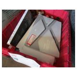 BOX WITH LAPTOP CASES & PIPE FITTINGS