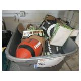 BOX WITH SPORTING EQUIPMENT