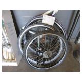 3 BICYCLE WHEELS & BIKE FRAME