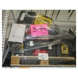 A PALLET WITH TOOLS BOXES, TILE CUTTERS & VACUUM