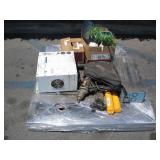 PALLET WITH 2 POWER INVERTERS, DRILL, & ASSORTED