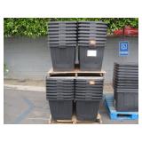 2 PALLETS OF BLACK HDX 55 GALLON TOUGH TOTES