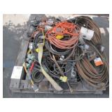 PALLET OF ASSORTED EXTENSION CORDS & WORK LIGHTS