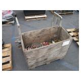 PALLET WITH JUMPER CABLES & HANDSAWS