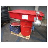 PALLET WITH SOLVENT PARTS WASHER & ASSORTED
