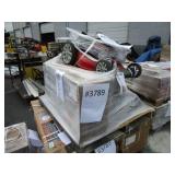 PALLET WITH LAWN MOWER & HEAVY DUTY STORAGE UNIT