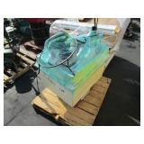 PLASTIC CART FULL OF MISC ITEMS, BLOWERS
