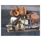 PALLET WITH 3 EQUIPMENT HOISTS