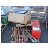 LOT WITH BOLT CUTTERS, TOOL BOX & LIGHT BALLAST