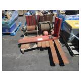 LOT WITH FORKLIFT FORKS & 2 WINCHES