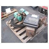 LOT WITH PUMP, PIPE BENDER & ASSORTED SHOP TOOLS