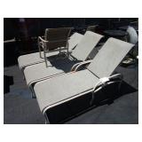 LOT WITH 3 LONG CHAIRS & CHAIR