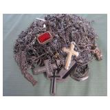 1 BAG W/SILVER TONE NECKLACES
