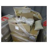 LOT WITH CUSHIONS, LAMP SHADES, PAINTING