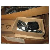 BOX WITH CELLPHONE CASES, CHARGER CORDS & MACOM