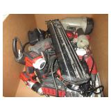 BOX WITH ASSORTED POWER TOOLS