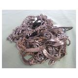 1 BAG W/SILVER TONE NECKLACES
