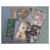 1 LOT W/CURRENCY,COINS
