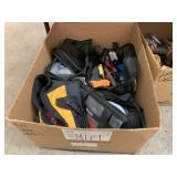 BOX WITH FOUR TOOL BAGS WITH WIRES, SAWBLADES &