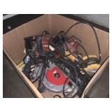 BOX WITH ASSORTED HILTI DRILLS & SKILSAW