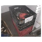 LOT WITH 2 CRATES WITH ASSORTED POWER TOOLS