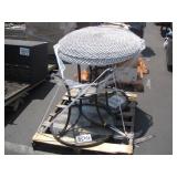 PALLET WITH WROUGHT IRON TABLES AND WICKER