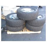 5 JEEP RIMS WITH BF GOODRICH TIRES