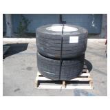 PALLET OF 2 BRIDGESTONE SUPER SINGLE TRUCK TIRES