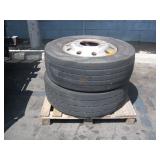 PALLET WITH 2 FIRESTONE TRUCK TIRES