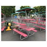 LOT WITH 3 FIBER GLASS PICNIC TABLES