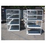 ROW OF METAL SHELVES