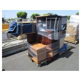 LOT WITH SHELVES, NIGHT STANDS & OFFICE CHAIR LOT WITH SHELVES, NIGHT STANDS & OFFICE CHAIR