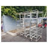 4 ROLLING METAL STORAGE RACKS