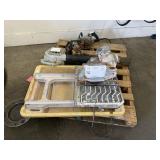 PALLET WITH TILE SAW, BLOWER & CIRCULAR SAW