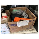 BOX WITH KENTEK POWER SUPPLY, SHOES, FIRE HD10