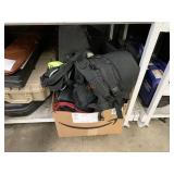 BOX WITH ASSORTED BAGS & WEAPON CASES: BOX WITH ASSORTED BAGS & WEAPON CASES: