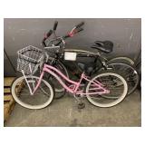 3 BICYCLES: PINK SUN, BLAC GT, SILVER HUFFY