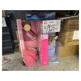 LOT WITH BARBIE DOLL & BABY DOLL WITH STROLLER