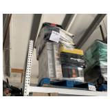 PALLET WITH ASSORTED TOTES & UTILITY BASE/WALL