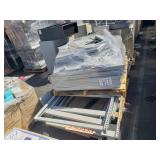 LOT OF METAL SHELVING, STORAGE CABINETS, CHAIRS, LOT OF METAL SHELVING, STORAGE CABINETS, CHAIRS,