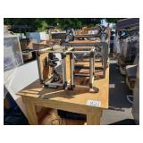 ROW OFASSORTED WORK BENCH, ROLLING CARTS, SCHOOL ROW OFASSORTED WORK BENCH, ROLLING CARTS, SCHOOL