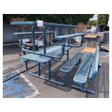 2 STEEL PICNIC TABLES & 1 STEEL BENCH