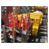 TRAFFIC CONES & PLASTIC K RAIL BARRIERS