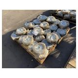 PALLET WITH 30 ULINE FLAT FREE PNEUMATIC WHEELS