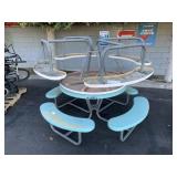 2 ROUNDED PICNIC TABLES