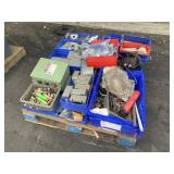 PALLET WITH ELECTRICAL HARDWARE