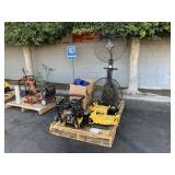 PALLET WITH PLATE COMPACTOR & ATTACHMENTS,