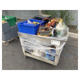 2 CARTS WITH MISCELLANEOUS HARDWARE & LUBRICANTS
